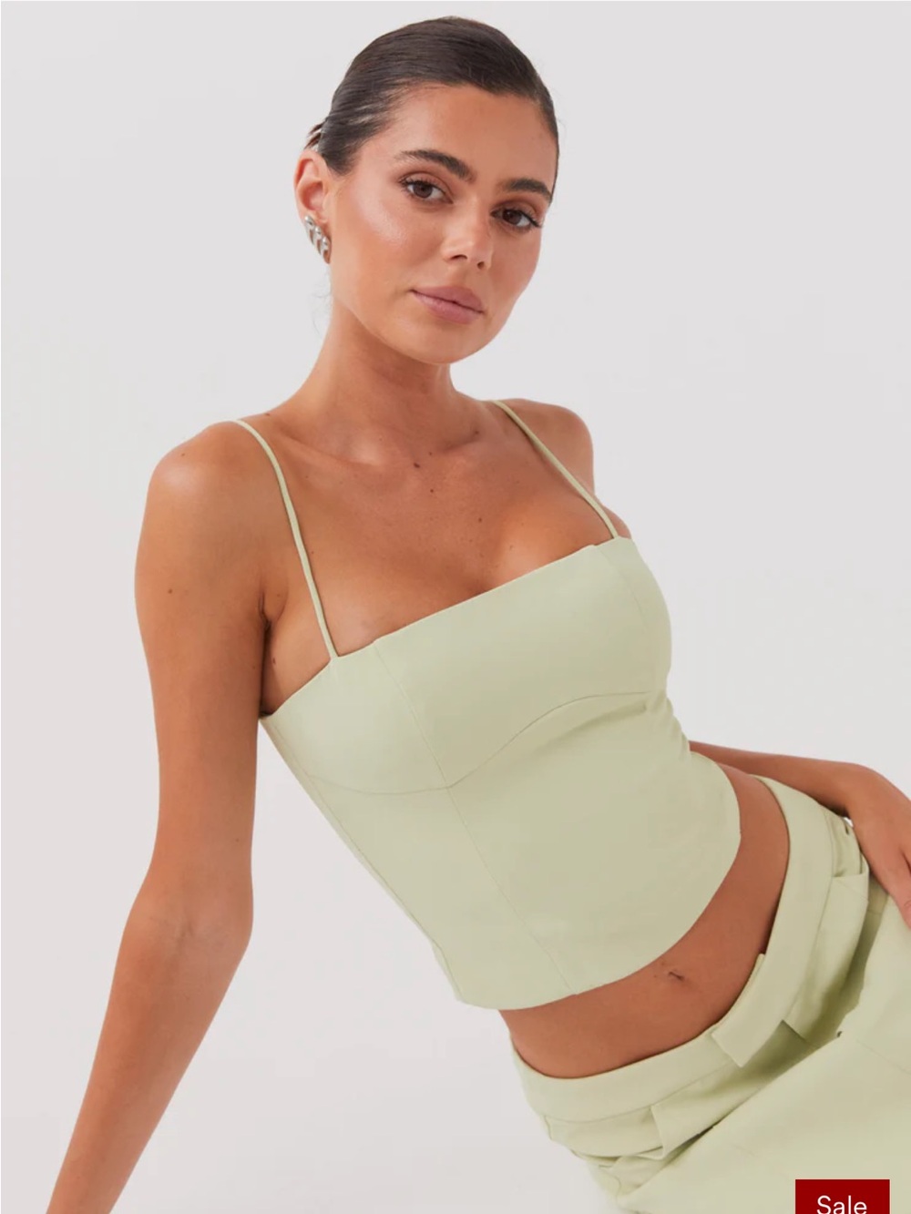 Peppermayo Eliana Cropped Top- Green Zest
